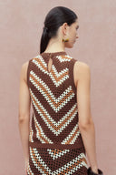 Clara Hand Crochet Sleeveless Top in Cotton-Linen Tape Yarn