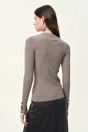 Kaia Slim Fitted Cardigan in Dense Rib Knit