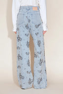 Star Straight Leg Jeans in Beaded Cotton Denim