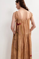 Abby Crimson Iris Flora Sleeveless Dress in Lyocell