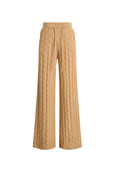 Elowen Textured Wide Leg Pants in Cotton Blend Knit