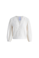 Elli Embroidery Puff Sleeve Blouse Top in Cotton