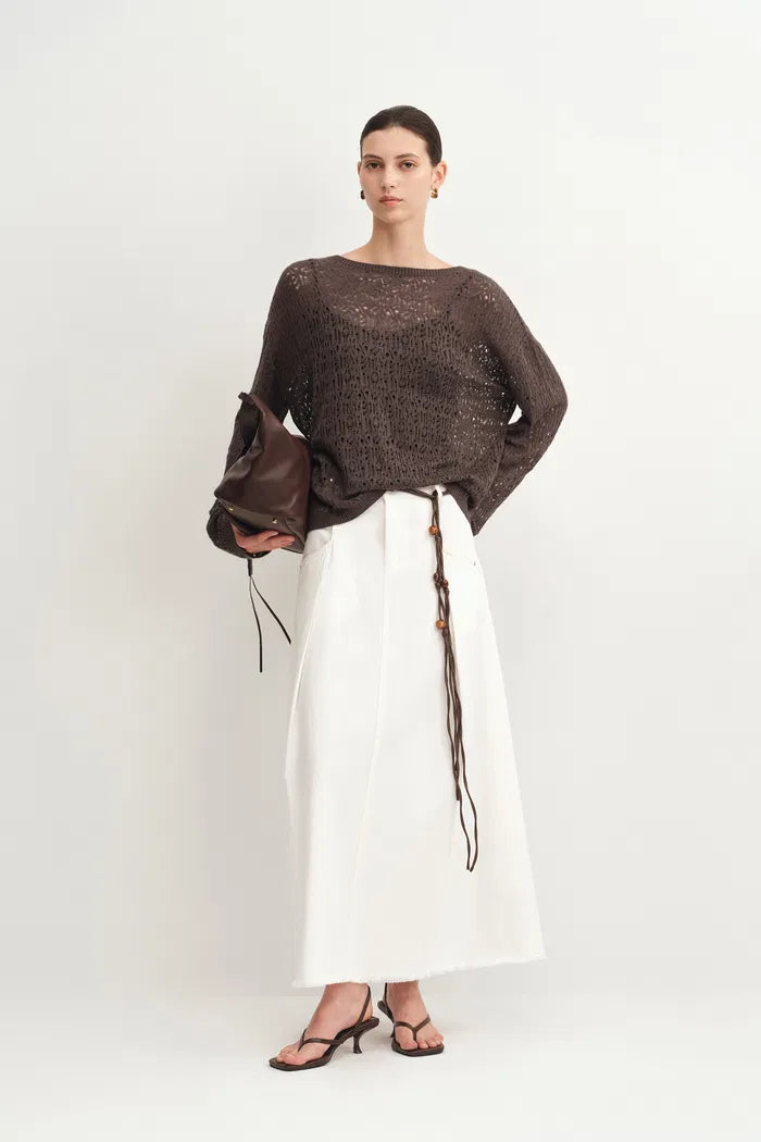 Nicole Reversible Front or Back Sweater in Cashmere Blend Knit