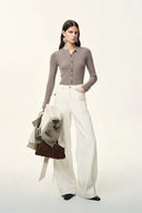 Kaia Slim Fitted Cardigan in Dense Rib Knit