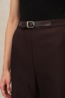 Durini Mini Flared Straight Leg Pants in Merino Wool Twill
