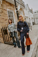 Solene Utility Style Fitted Denim Jacket and Jeans Matching Set in Hemp-Blend Denim