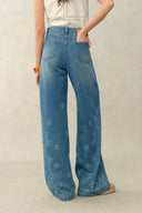 Echoes Hand-painted Paisley Jeans in Cotton Denim