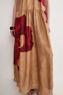 Abby Crimson Iris Flora Sleeveless Dress in Lyocell