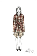Marcella Plaid Ombré Twist Front Shirt Dress in Cotton