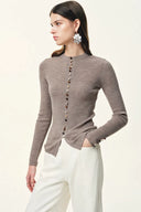 Kaia Slim Fitted Cardigan in Dense Rib Knit