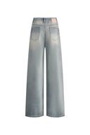Harper Two Tone Wide Leg Jeans in Cotton Denim