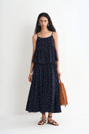 Nora Polka Dot Skirt in Linen Blend