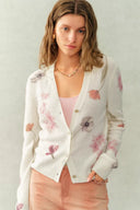 Yuffie Flora Knit Cardigan in Merino-Alpaca with Lyocell