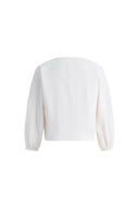 Elli Embroidery Puff Sleeve Blouse Top in Cotton