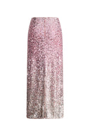 Electra Hand Finished Ombre Midi Skirt in Full Sequin Embroidery