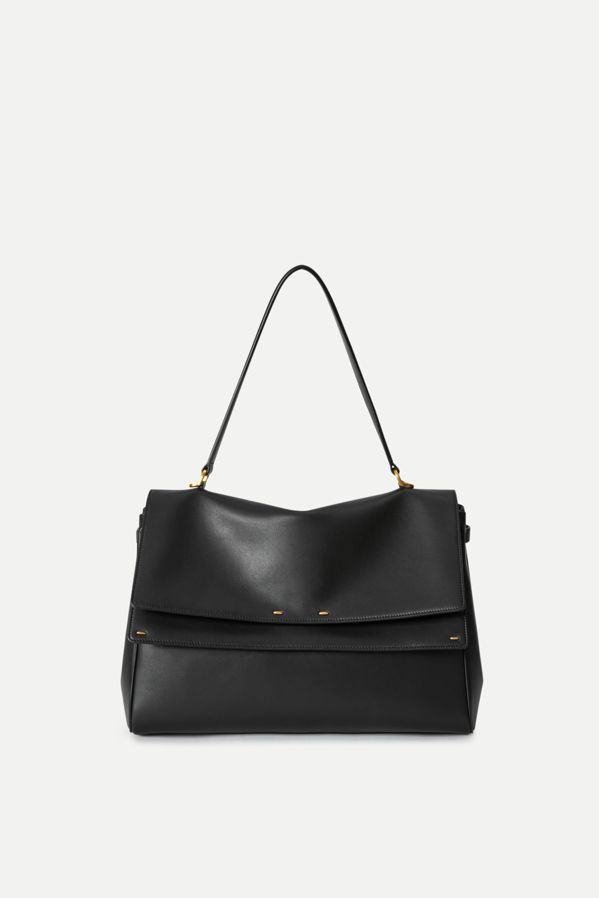 Rialto Double Flap Handbag in Calfskin Leather
