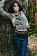 Mia Hand Embroidery Argyle Cardigan in Wool Blend