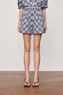 Lia Plaid Layered look Shirt and Shorts Set in Bubble cotton