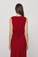 Florence Asymmetrical Draped Sleeveless Top and Skirt Set in Cotton Modal Blend Knit