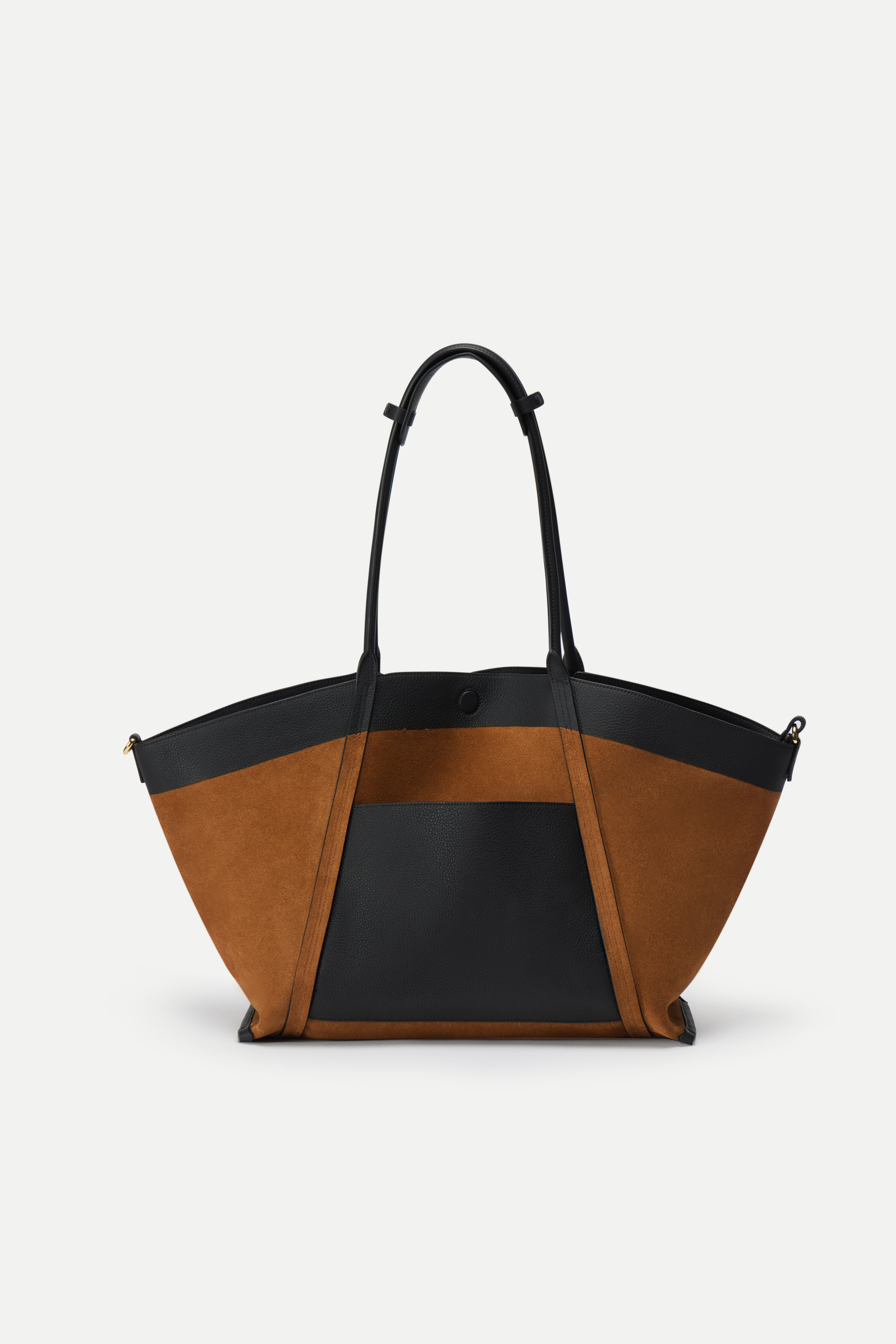 Brera Convertible Tote Bag Large in Full Grain Leather and Suede