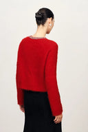 Scarlett Rhinestone Cardigan in Wool Alpaca Knit