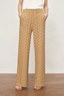 Elowen Textured Wide Leg Pants in Cotton Blend Knit