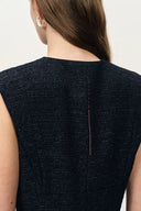 Rosie Lapel Tweed Cinched Dress in French Bouclé
