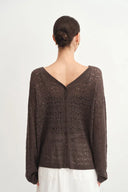 Matthew Reversible Front or Back Sweater in Cashmere Blend Knit