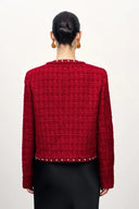 Seraphina Pearl Beaded Trims Boxy Jacket in French Tweed