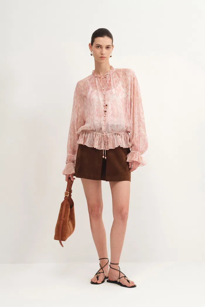 Kelena Flora Print Blouse in Crepe Georgette