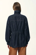 Solene Utility Style Fitted Denim Jacket and Jeans Matching Set in Hemp-Blend Denim