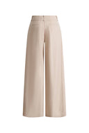 Halley Tie Waist Wide Leg Suit Pants in Wrinkle Resistant Suiting Fabric
