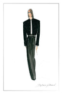 Aquila Hand Sewn Rhinestone Crop Suit Blazer in Fine Wool Suiting