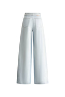 Paz Belted Gradient Washed Wide Leg Jeans in Cotton Denim