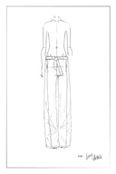 Paz Belted Gradient Washed Wide Leg Jeans in Cotton Denim