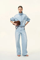 Luna Lantern Sleeve Jacket and Jeans Matching Set in Cotton Denim