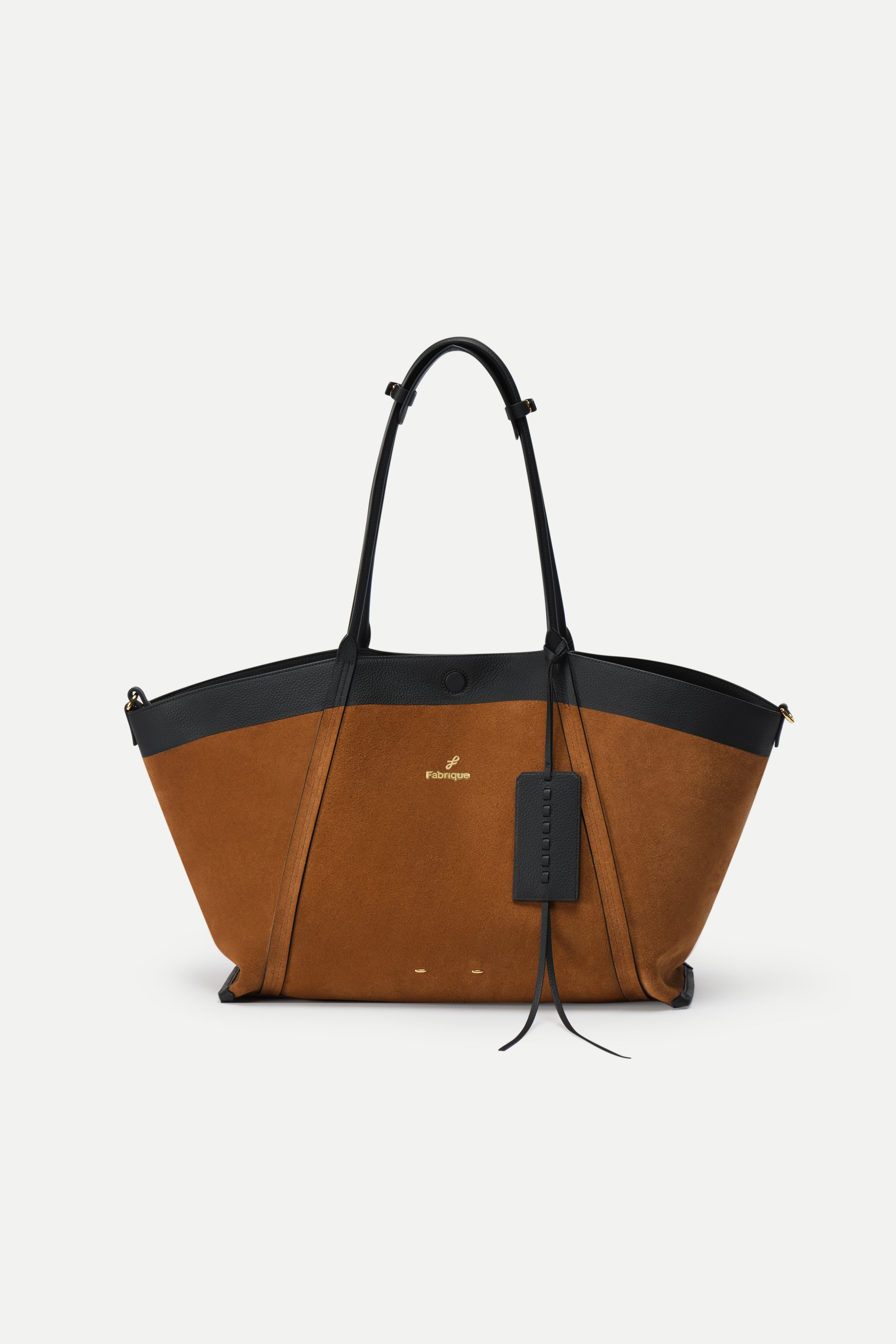 Fab Brera Convertible Tote Bag Large in Full Grain Leather and Suede