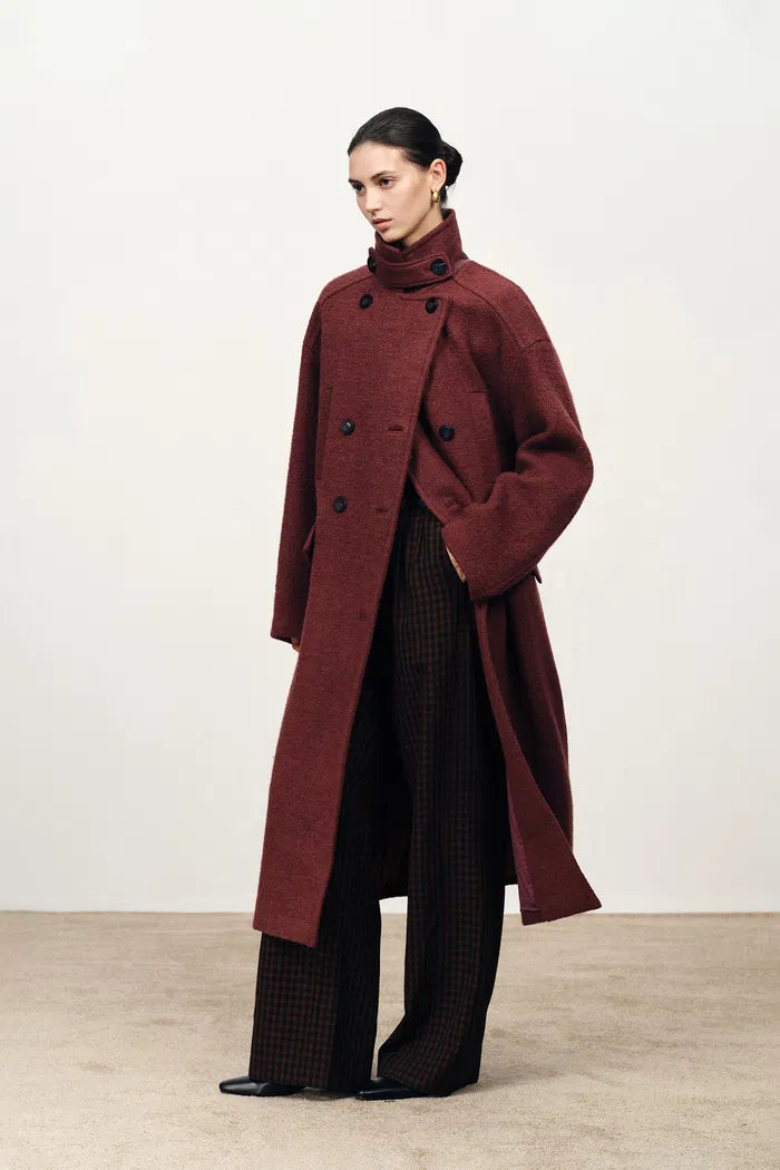 Sophie Cocoon Coat in Merino Wool Twill