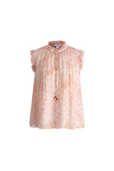Gracia Printed Sleeveless Blouse in Crepe Georgette