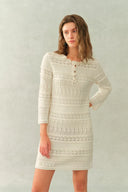 Nelly Round Neck Dress in Cotton Knit