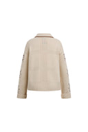 Avery Snowflake Cross Stitch Cardigan in Wool Blend