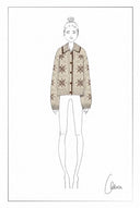 Avery Snowflake Cross Stitch Cardigan in Wool Blend