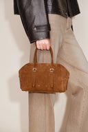 Monti Small Boston Bag in Top Grain Cowhide Suede
