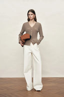 Liora Fringe Button-Front Cardigan in Cashmere Knit