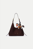 Phillipa Knit Gingham Flower Eye Pony Bag Charm