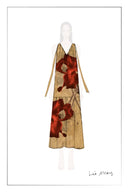 Abby Crimson Iris Flora Sleeveless Dress in Lyocell