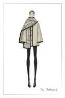 Cecilia Reversible Double Face Short Coat in Wool Cashmere Blend