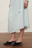 Arilyn Petal Drawstring Dress in Fold Texture