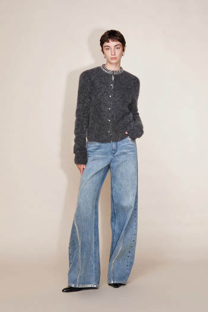 Monroe Silver Back Pocket Jeans in Cotton Denim