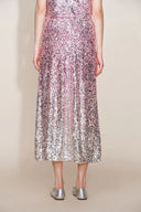 Electra Hand Finished Ombre Midi Skirt in Full Sequin Embroidery